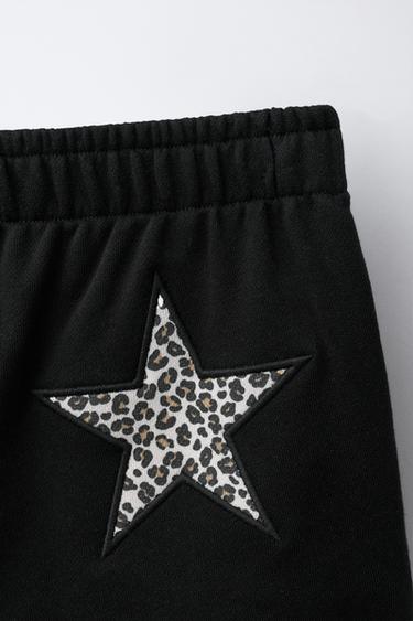 BERMUDA EN MOLLETON AVEC PIÈCE ÉTOILES - Noir de Zara - Image 3