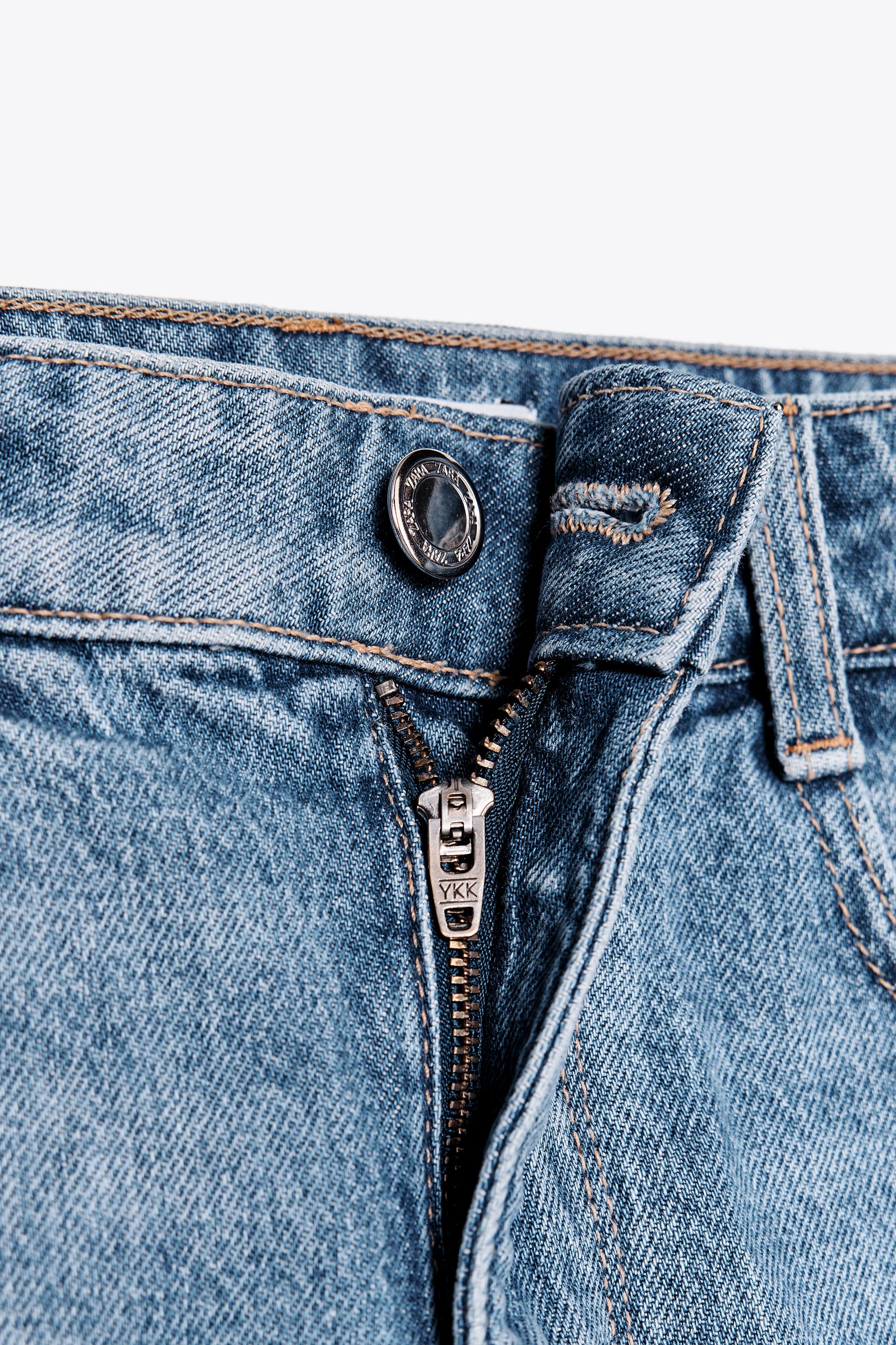 Z1975 MOM-FIT HIGH-WAIST ショートパンツ - ブルー | ZARA