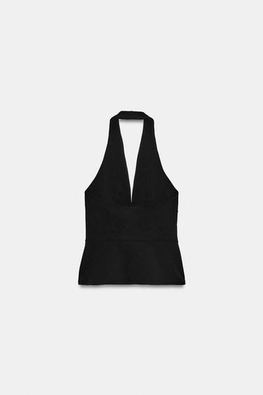 TOP HALTER STRETCH - Noir de Zara - Image 4