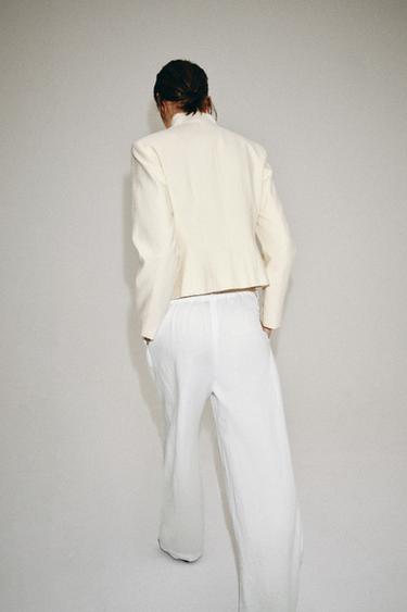 VESTE AJUSTÉE À BOUTONS ZW COLLECTION - Écru de Zara - Image 2