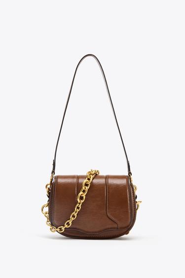 Zara MINI CHAIN BAG - Brown