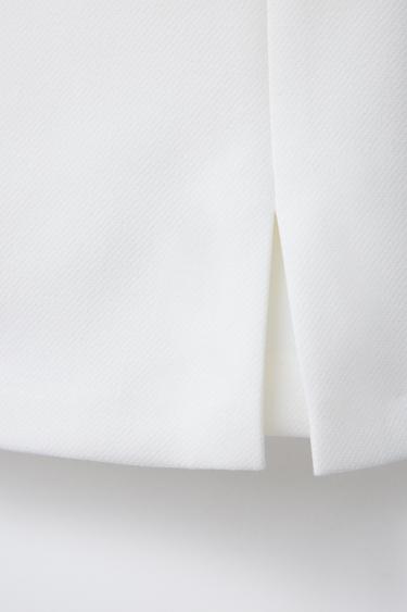 JUPE-SHORT UNIE - Blanc de Zara - Image 3