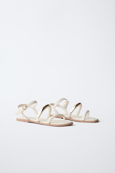 SANDALIA TIRA METÁLICA - Blanco de Zara