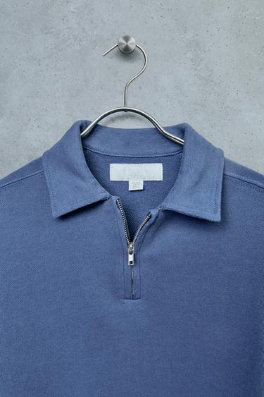 STORIESZ - POLO SWEAT EN MOLLETON À ZIP - Bleu / Acier de Zara - Image 2