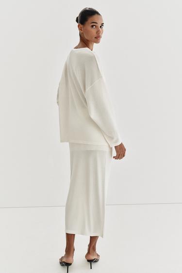 PULL OVERSIZE EN MAILLE FINE - Blanc de Zara - Image 4