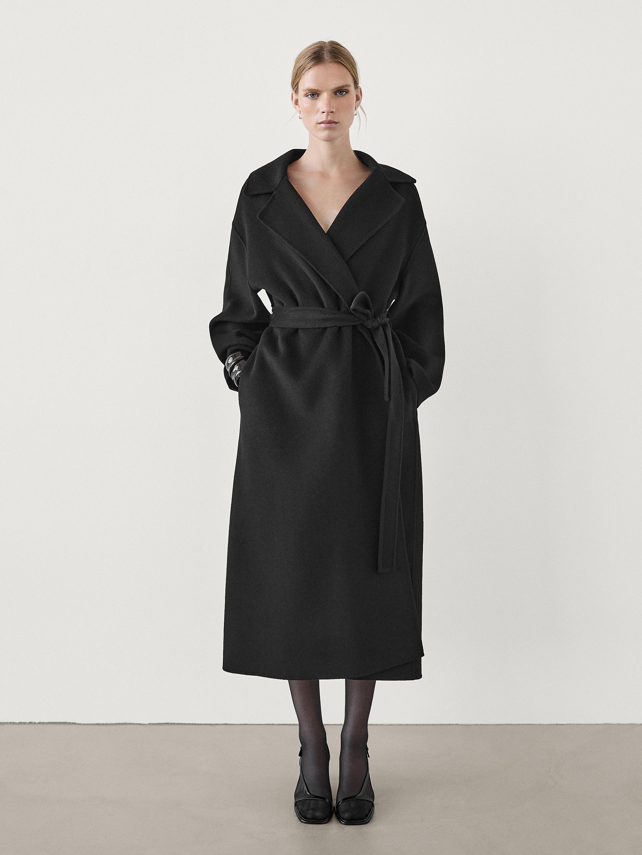 Zara Belted Blend popular Wool Coat