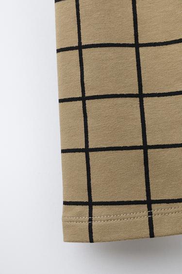 LEGGING À CARREAUX ET ÉTIQUETTE - Beige de Zara - Image 3