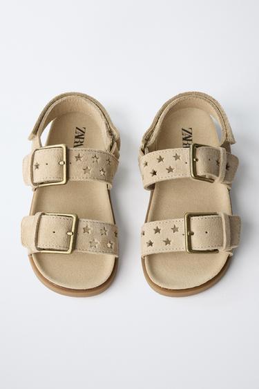 LEATHER SANDALS WITH STARS - Sand Brown by Zara - Image 3