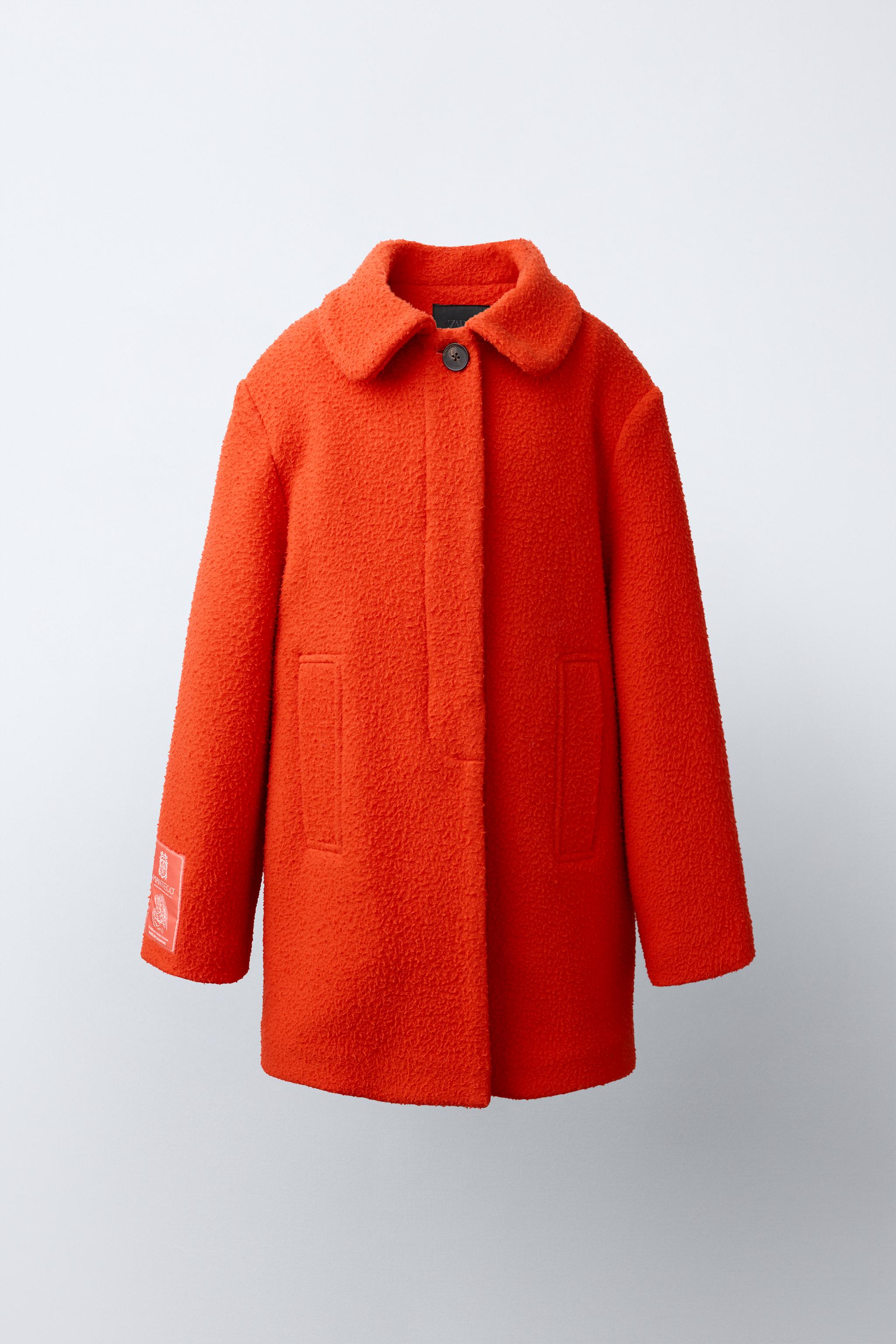 MANTECOウールコート - ブライトオレンジ | ZARA Japan / 日本