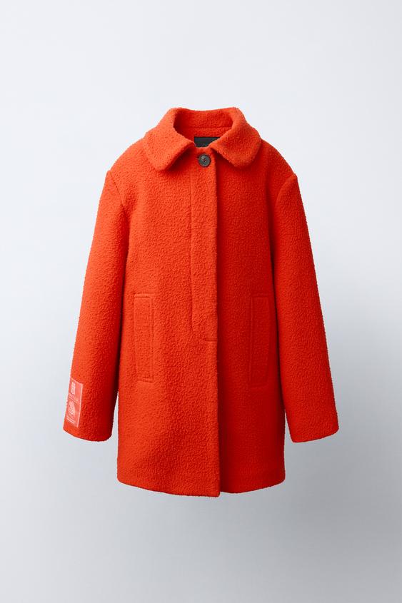 MANTEL MIT WOLLE MANTECO - Leuchtorange von Zara - Bild 0