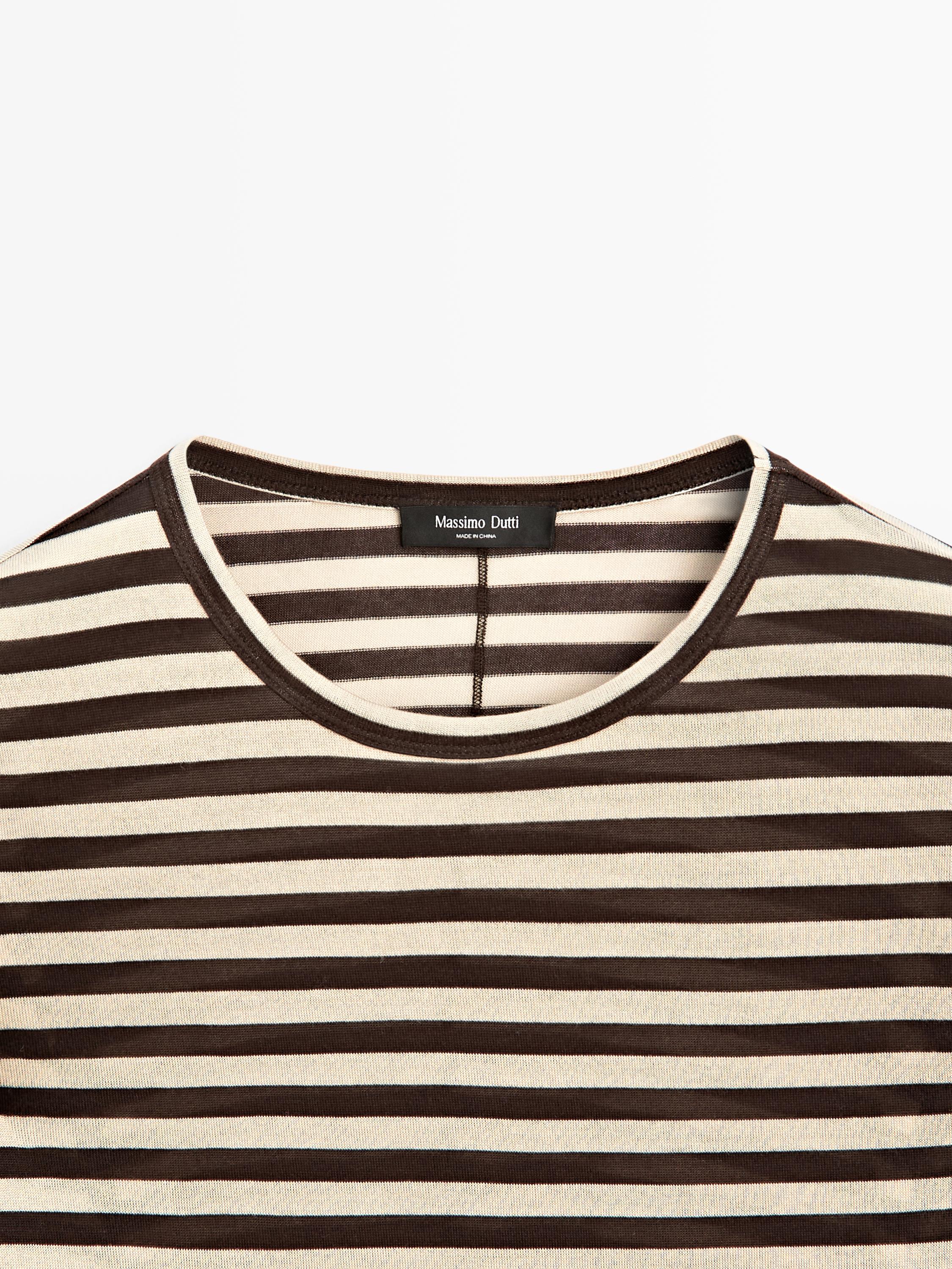 T-shirt manches longues oversize à rayures