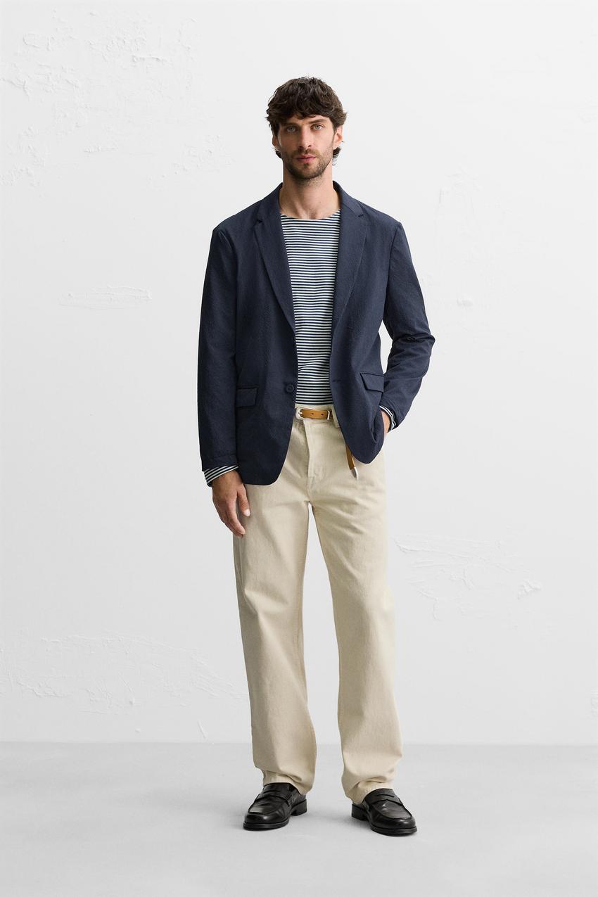 シアサッカー ブレザー - ネイビーブルー | ZARA Japan / 日本