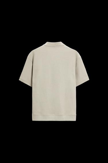 VERTICAL TEXTURED POLO SHIRT - Greenish by Zara