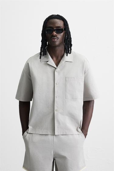 CHEMISE TECHNIQUE RELAXED FIT - Gris perle de Zara - Image 1