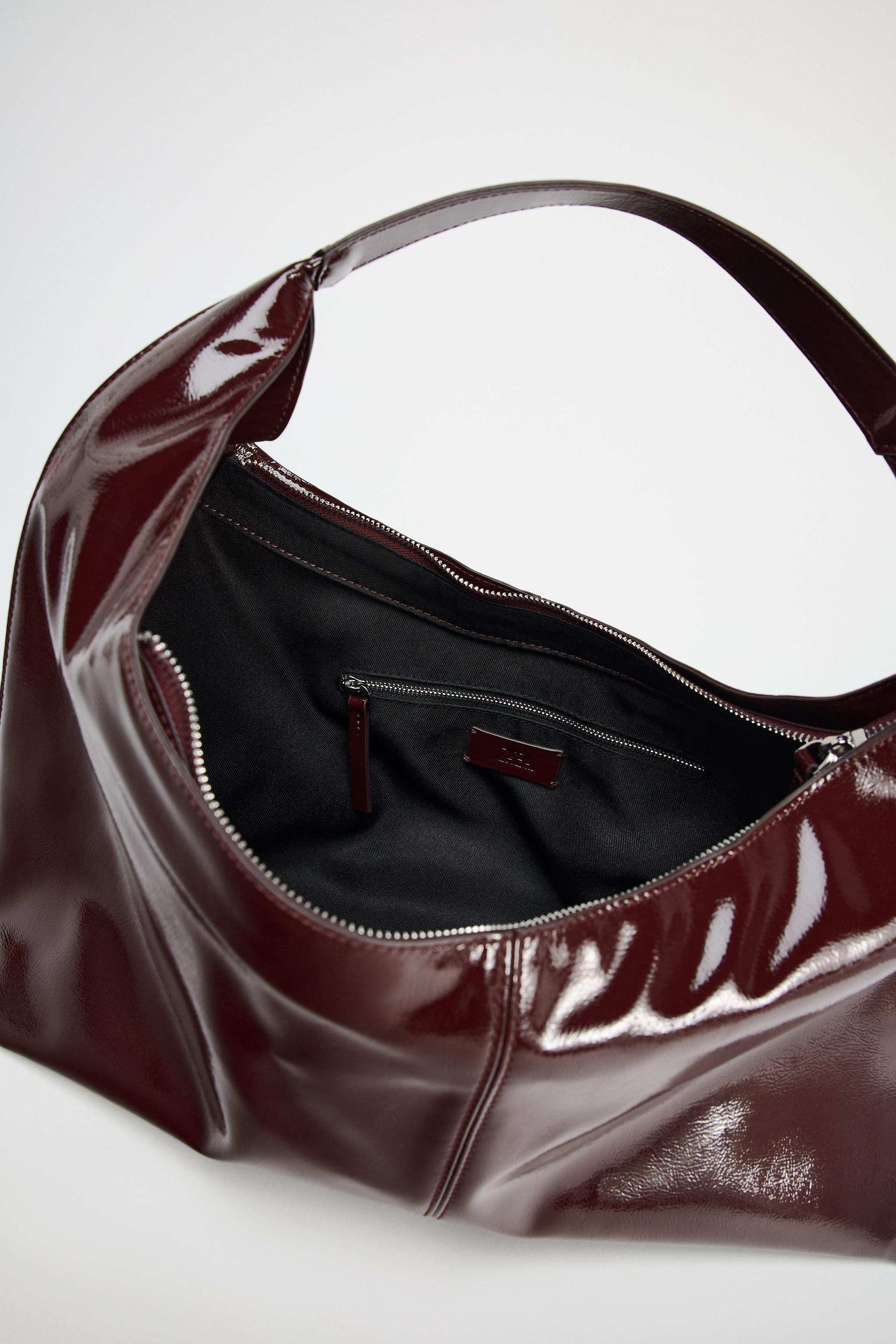 ZARA 光沢のあるバケットバッグ 6021/510 ウォッシュド加工ポケット付きシャツジャケット - ライトグレー