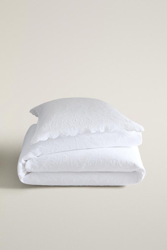 JACQUARD COTTON BEDSPREAD - White by Zara - Image 0