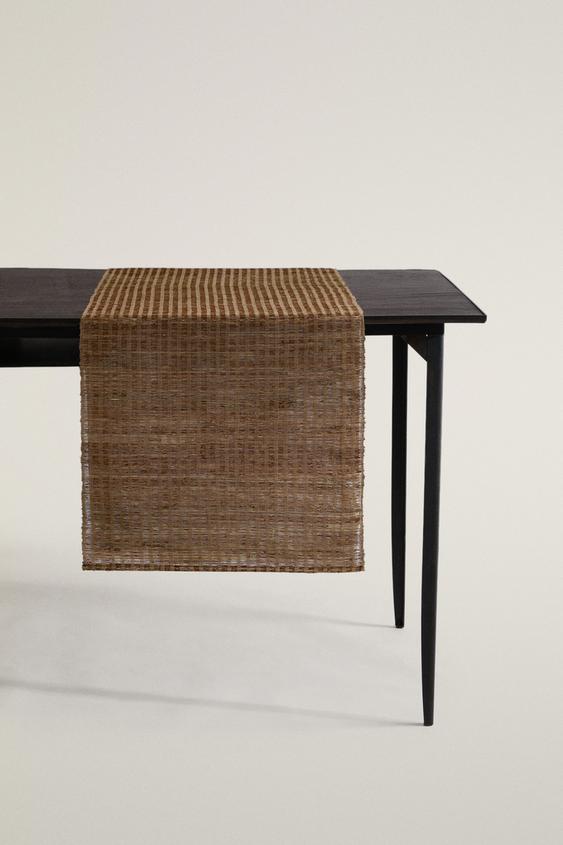 Zara RAMIE TABLE RUNNER - Brown - Image 0