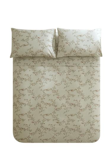 CAPA DE EDREDOM COM ESTAMPA DE FOLHAS - Verde-água da Zara