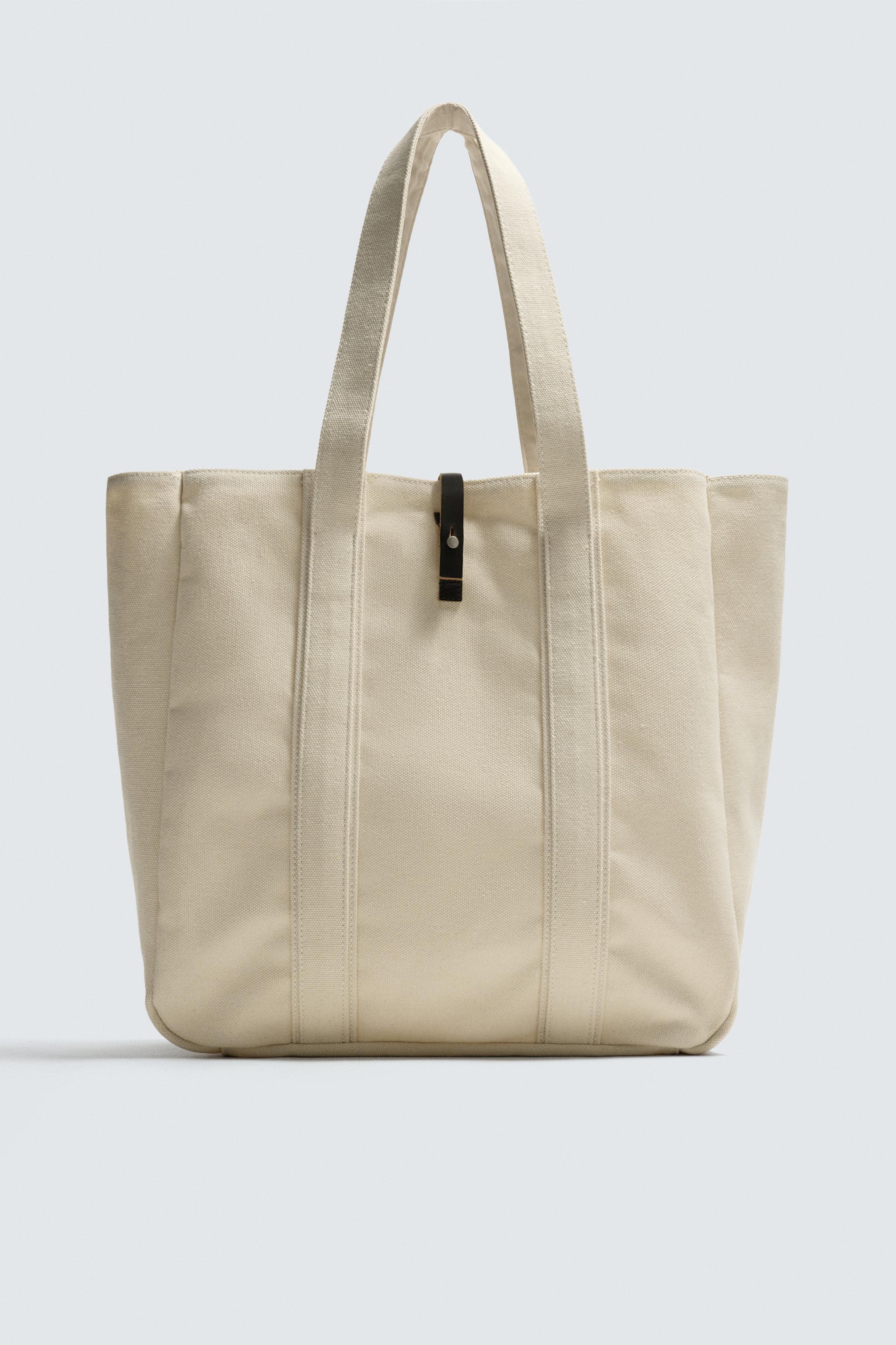レザーディテール トートバッグ - エクリュ | ZARA Japan / 日本