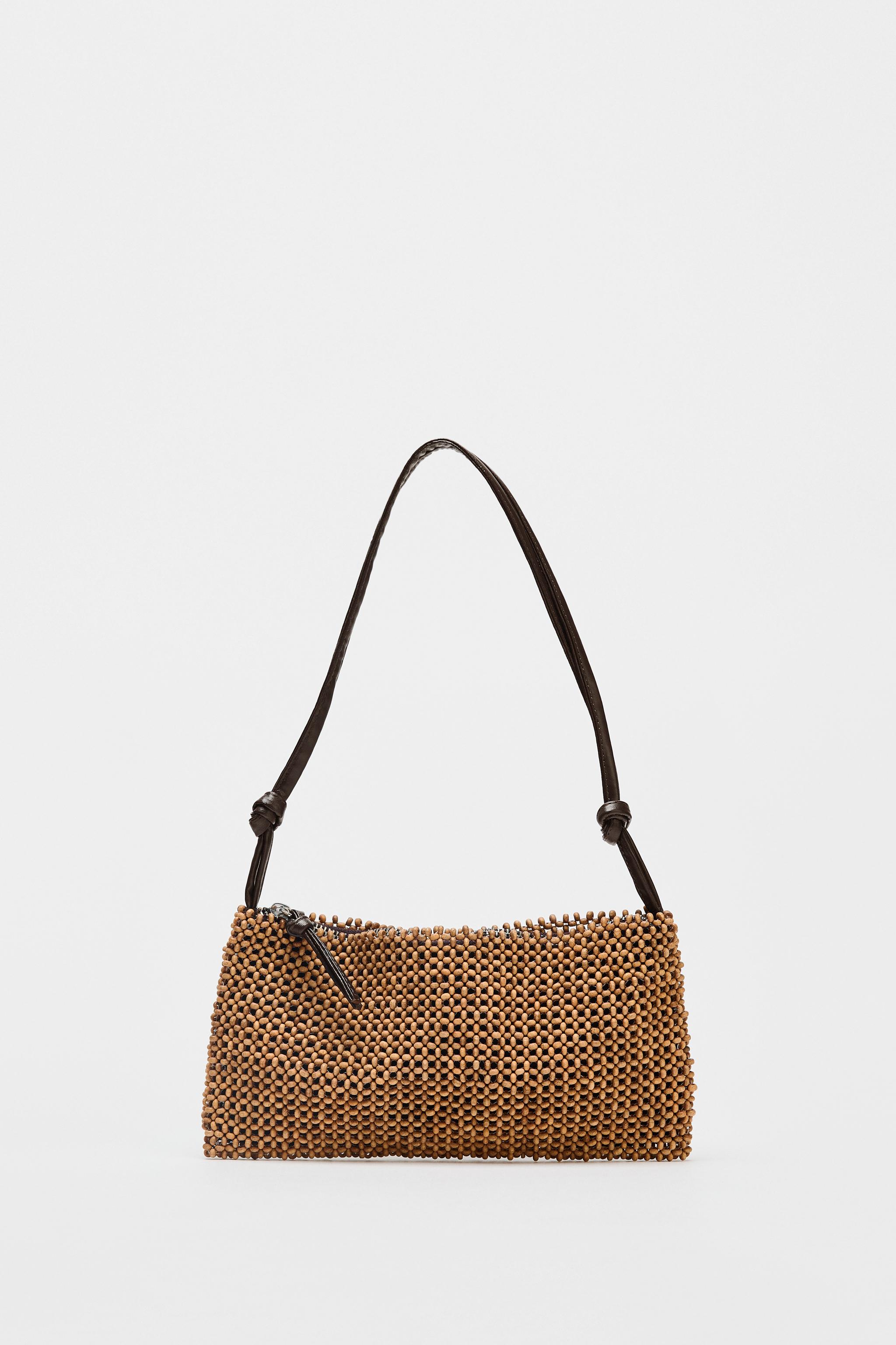 ZARA 新品 ビーズ付きハンドバッグ チェーンバッグ - メルカリ