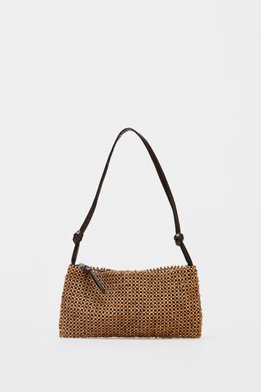 BEADED SHOULDER BAG - Brown by Zara