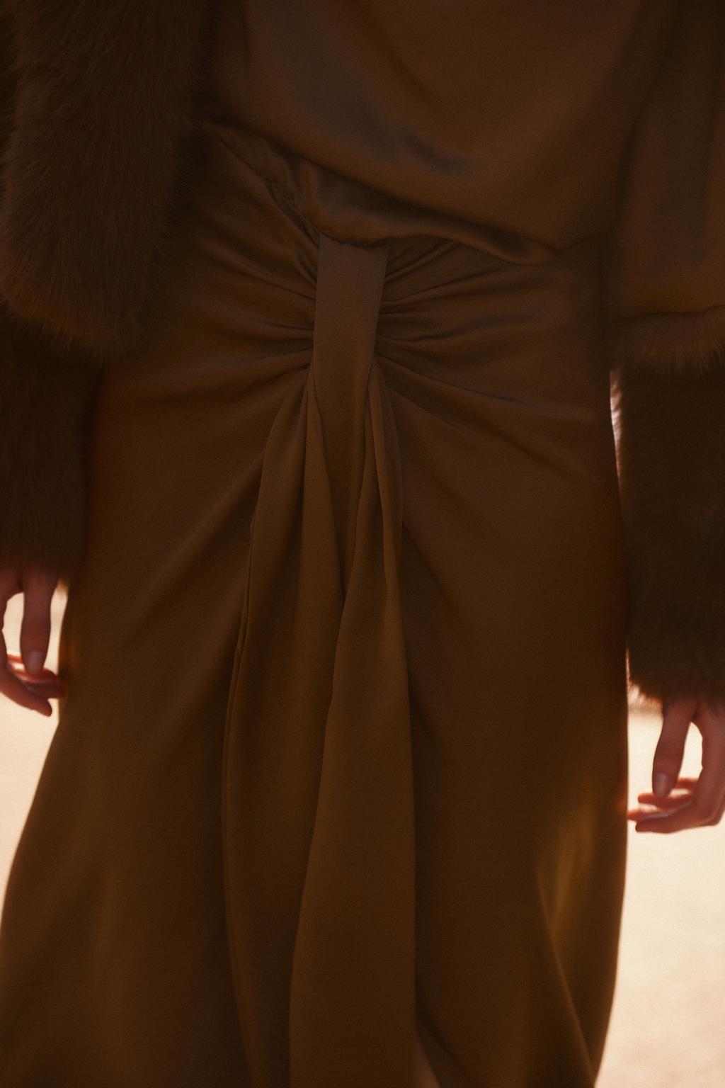 SATIN HALTER MIDI DRESS