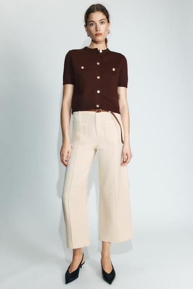 Zara BELTED CULOTTES - Butter
