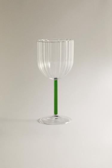 BOROSILICATE GLASS WITH COLOURED STEM - Green by Zara - Image 0