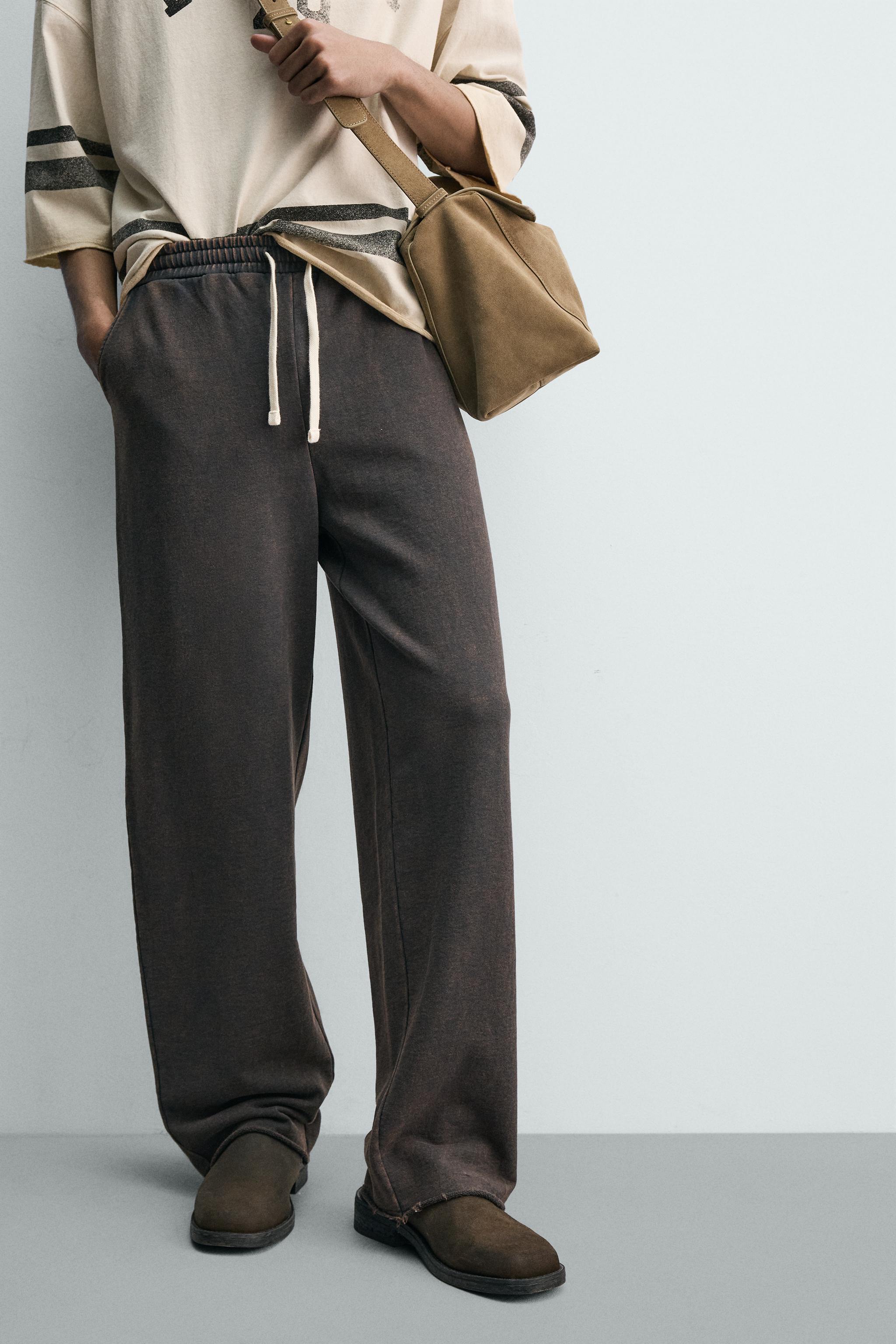 PANTALON JOGGING COUPE DROITE DÉLAVÉ