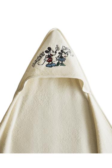 Zara MICKEY & MINNIE ©DISNEY TERRYCLOTH HOODED BATH TOWEL - Light yellow