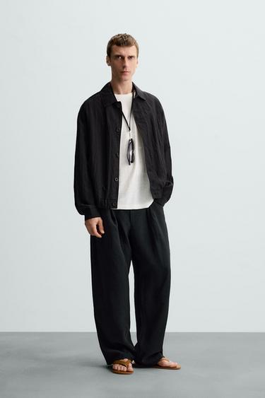 CREASED-EFFECT FLOWING JACKET - Black by Zara - Image 0