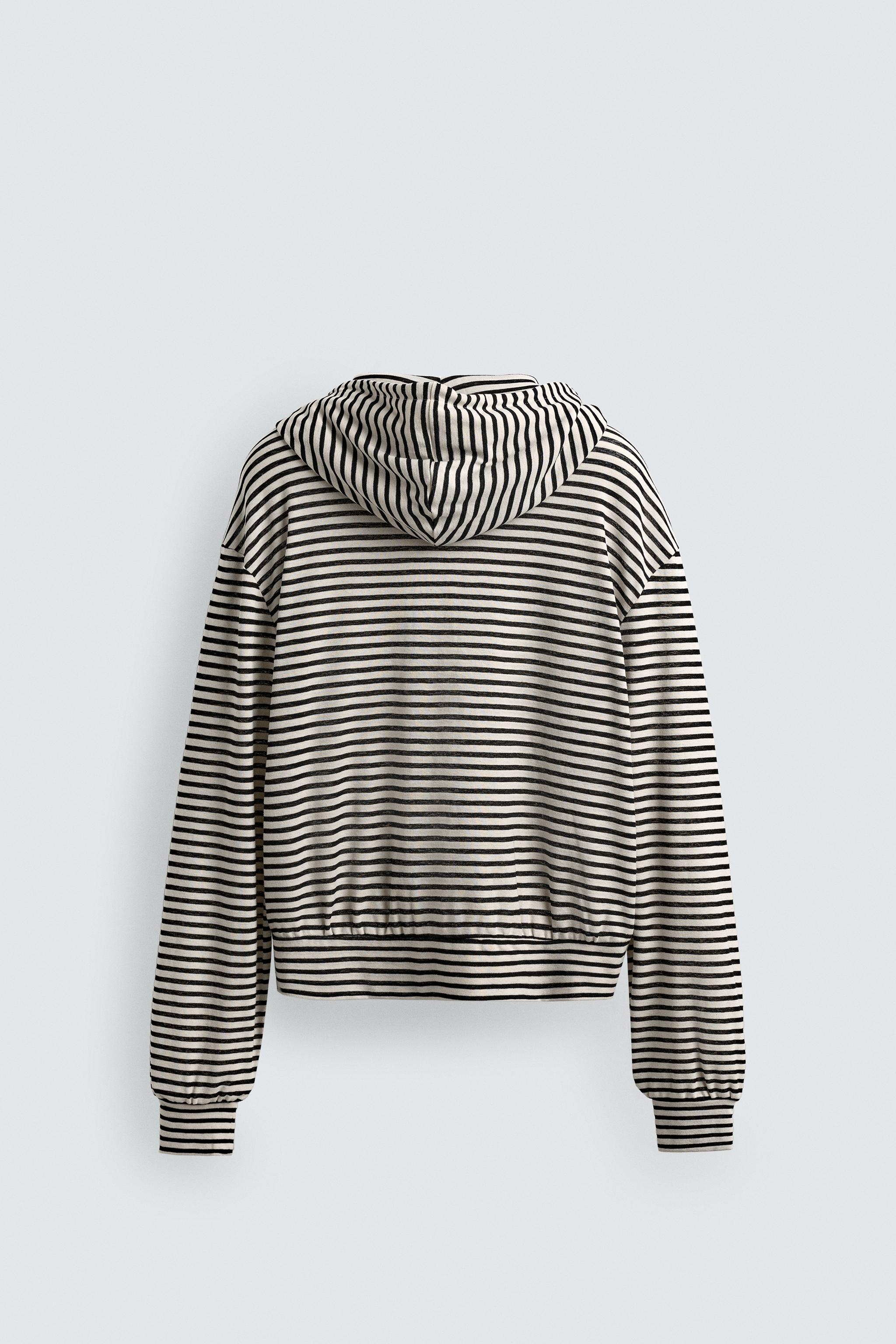 STRIPED JACQUARD ZIP HOODIE