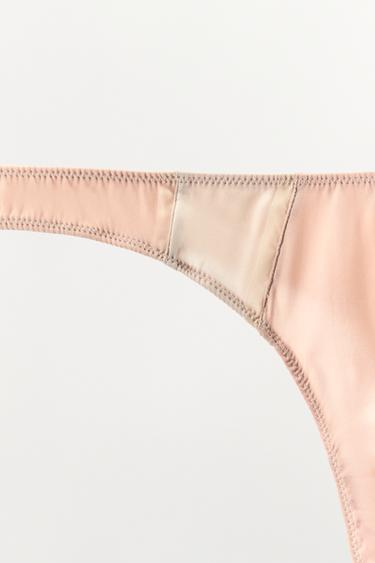 TANGA EN SOIE MIXTE BIMATIÈRE - Rose pastel de Zara - Image 4