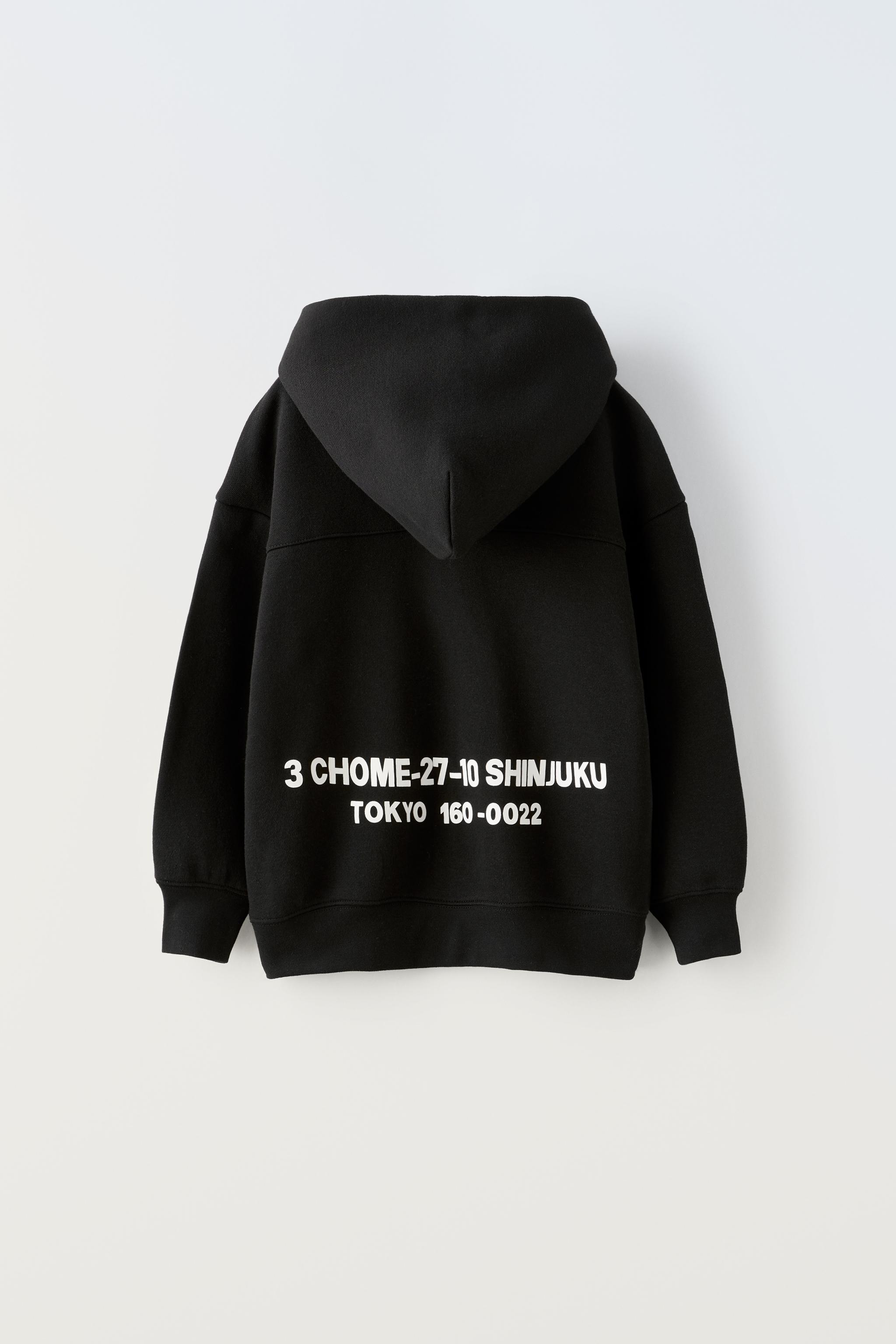 TEXT PRINT SPORTY HOODIE SWEATSHIRT