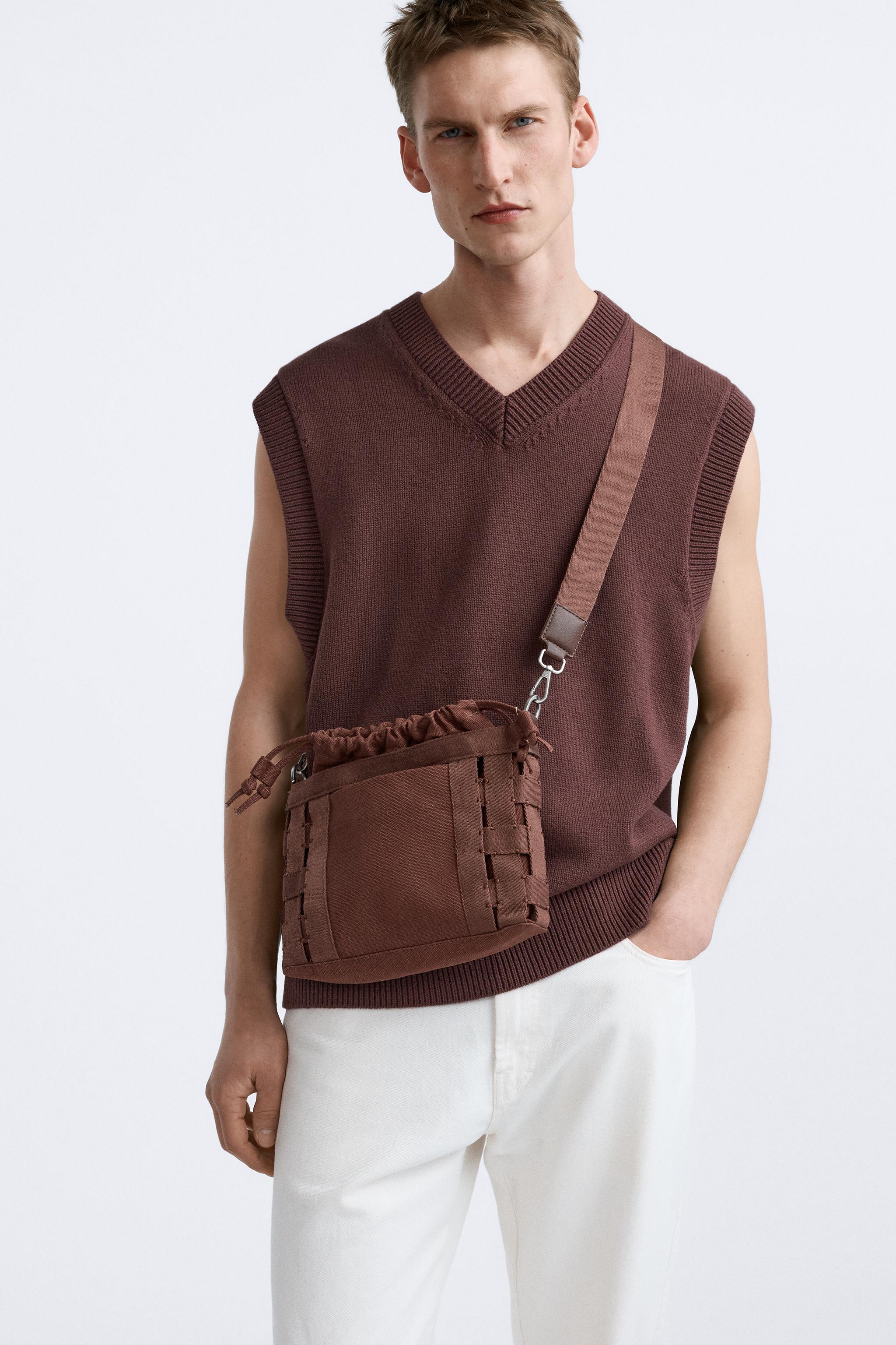 zara canvas crossbody bag