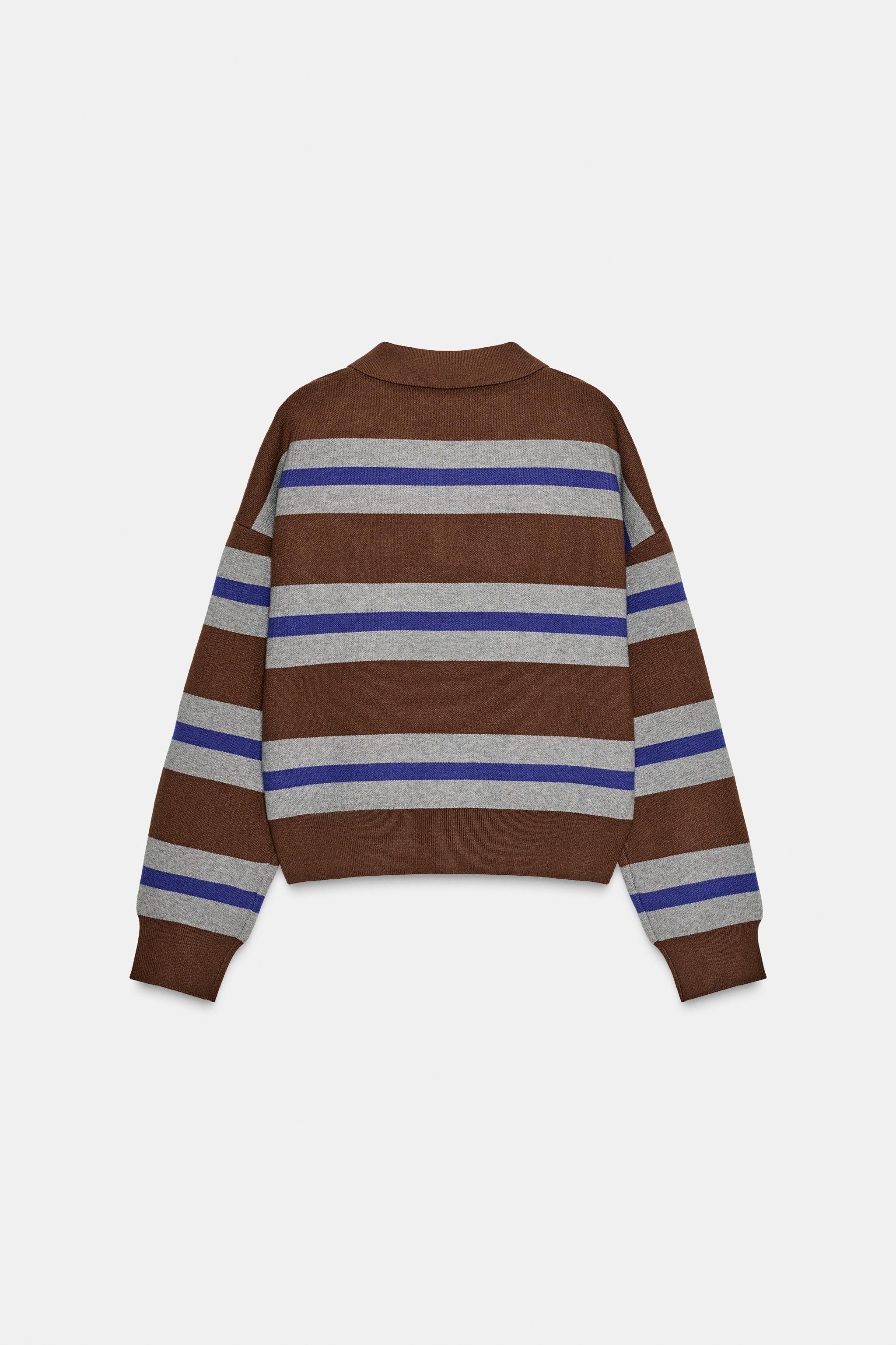 STRIPED POLO SWEATER