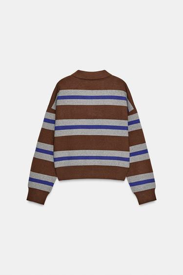 STRIPED KNIT POLO SHIRT - Multicoloured by Zara - Image 5