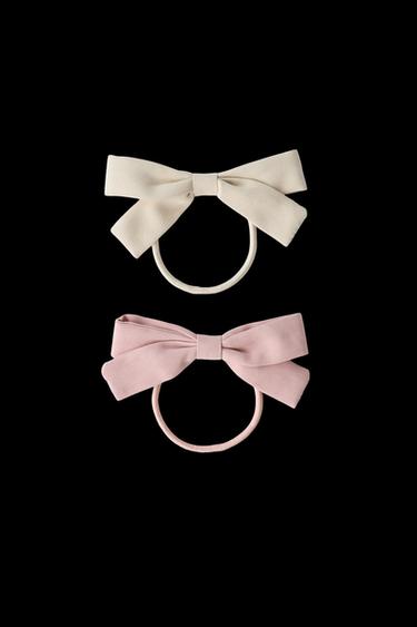 Zara TWO-PACK OF HAIR TIES WITH BOWS - Pink