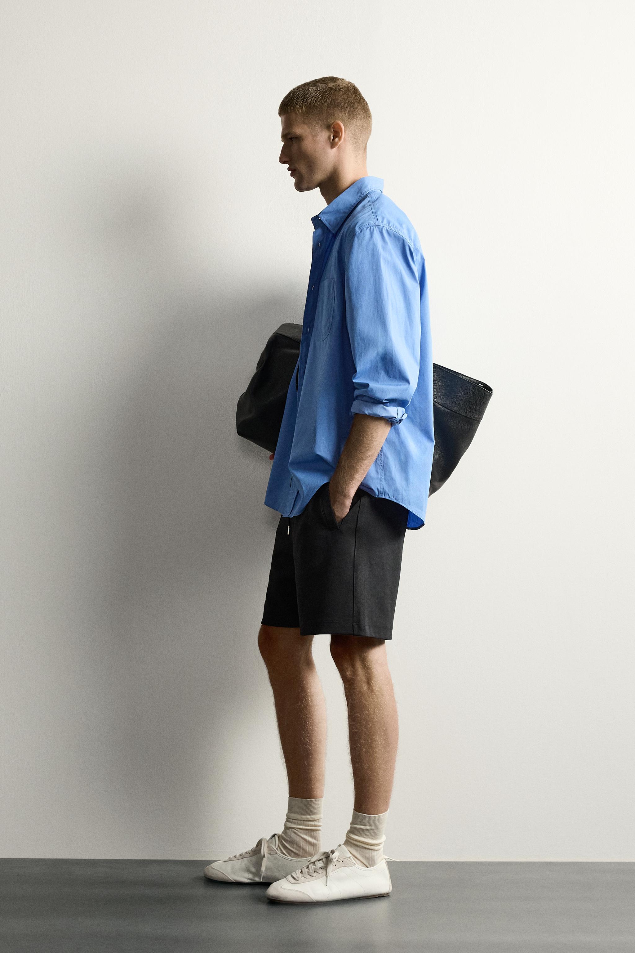 Zara İNTERLOCK RELAXED FIT EŞOFMAN BERMUDA görsel 4