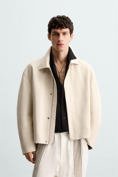 RELAXED FIT BOMBER JACKET - Sand by Zara - Image 1