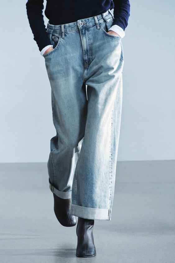 JEAN ZW COLLECTION BAGGY FIT TAILLE HAUTE - Bleu moyen de Zara - Image 1