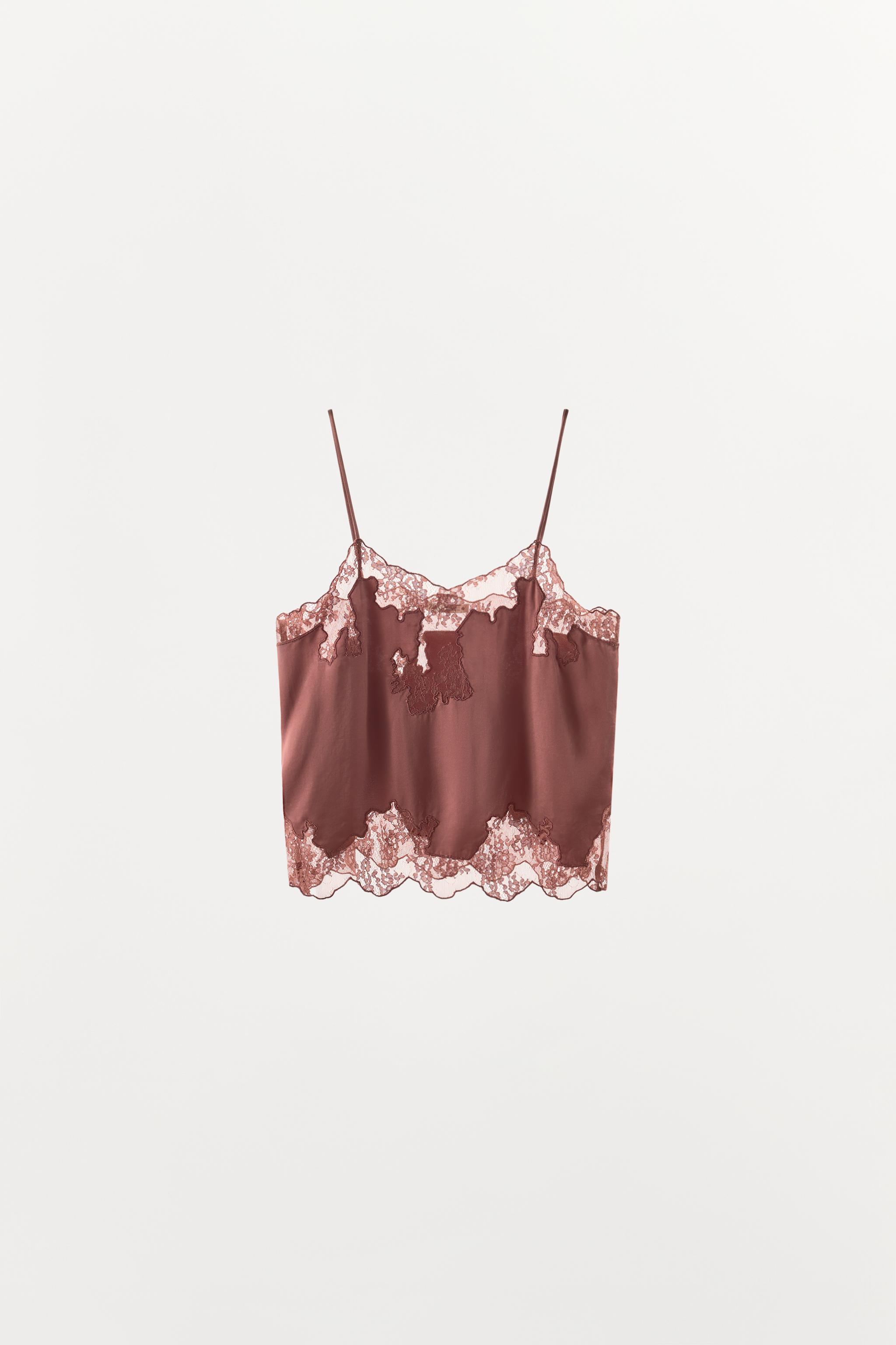 SATIN LACE CAMISOLE TOP