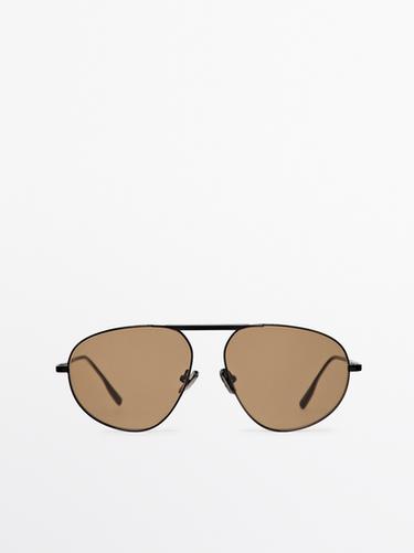 Zara Metal aviator sunglasses - Black