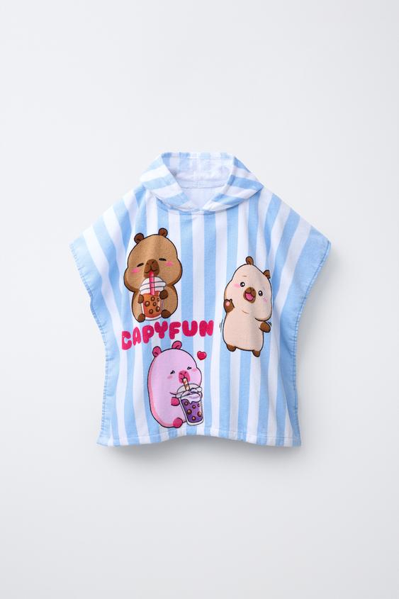 STRIPED CAPYBARA CAPYFUN © PONCHO TOWEL - Blue by Zara - Image 0