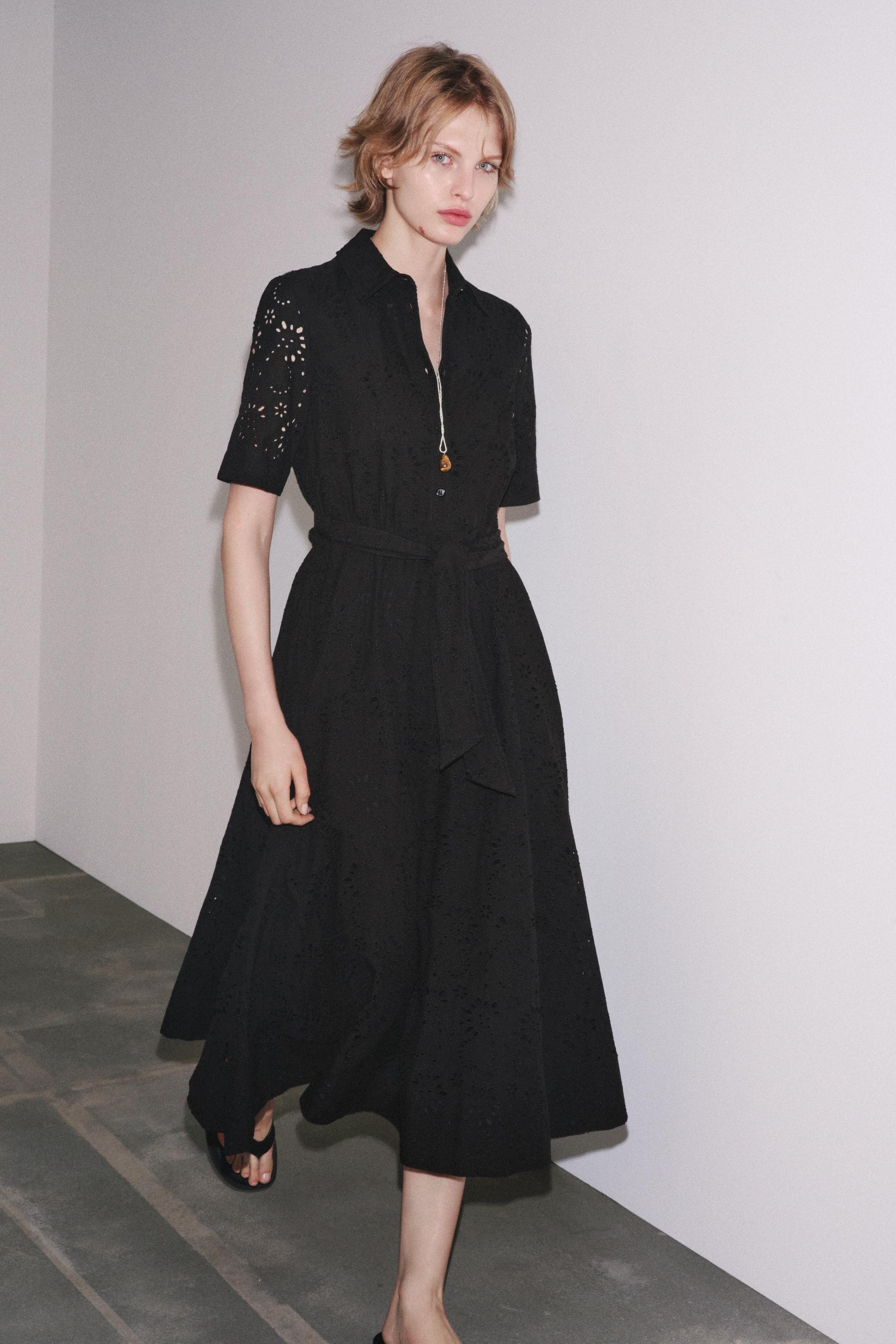 zw collection embroidered shirt dress Zara - Zw Collection Shirt Dress - Faded Blue - M
