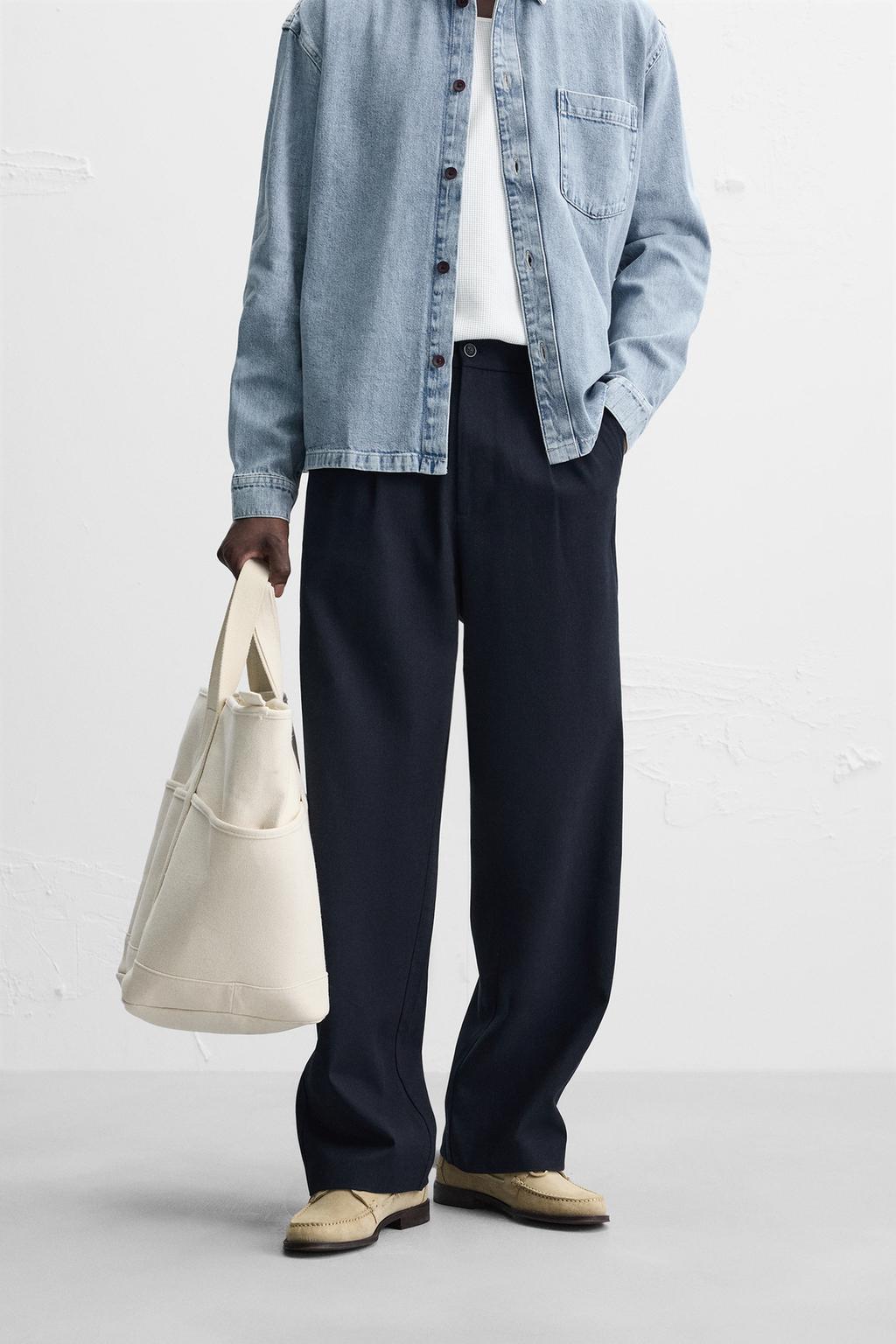 PLEATED COTTON - LYOCELL PANTS