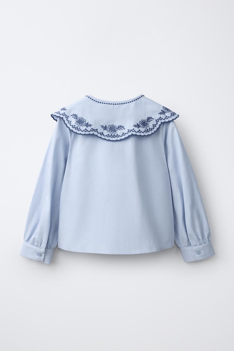 Camisa con cuello Peter Pan bordado 2