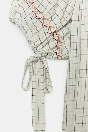 ZW COLLECTION LINEN BLEND MIDI DRESS - Multicoloured by Zara - Image 7