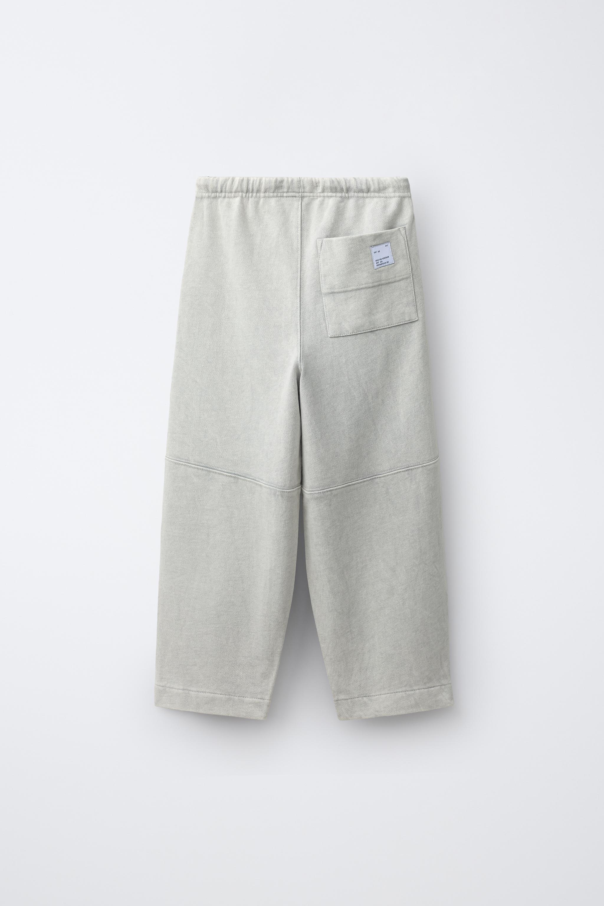 PANTALON EN MOLLETON BARREL EFFET DÉLAVÉ
