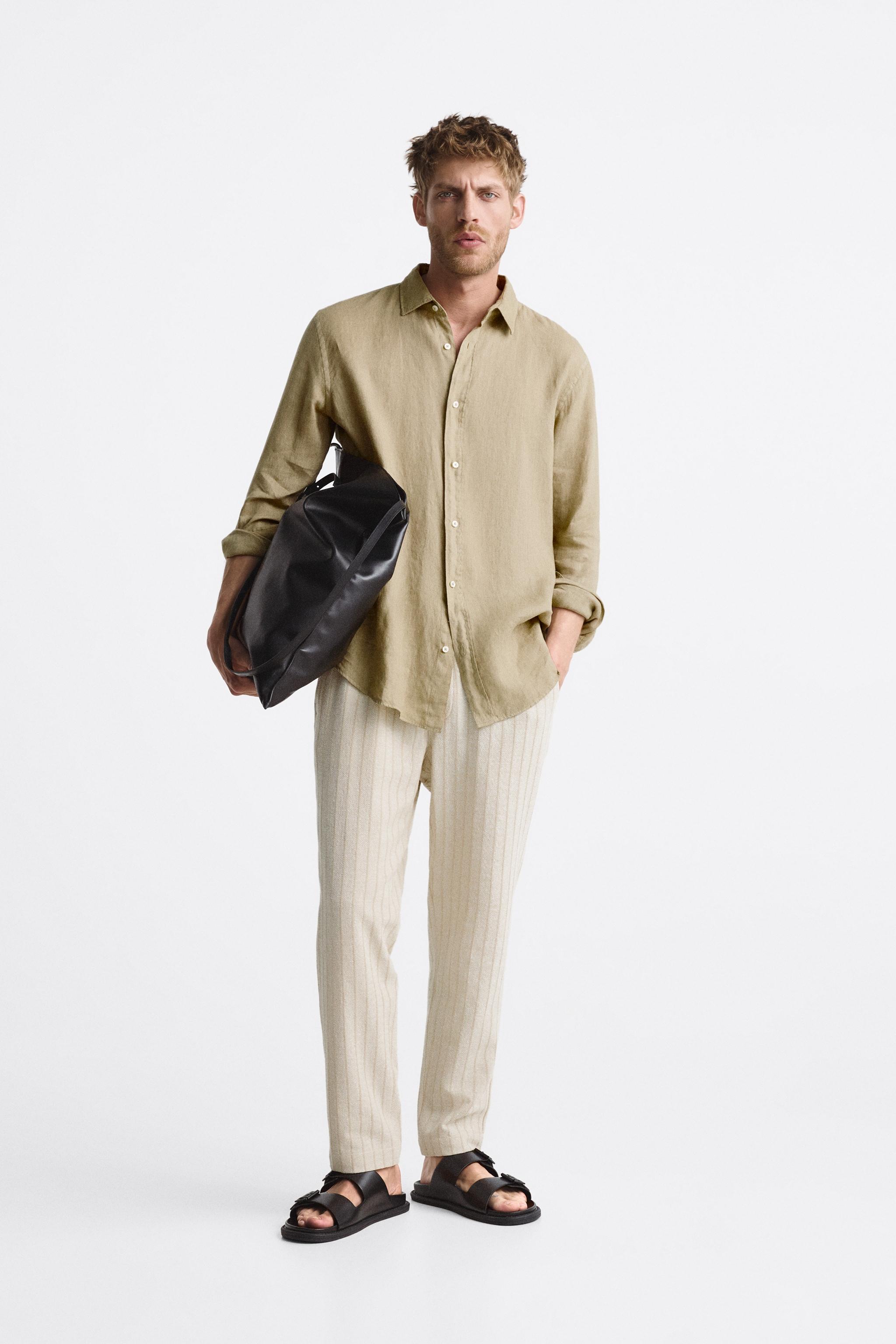 Striped khaki sales pants